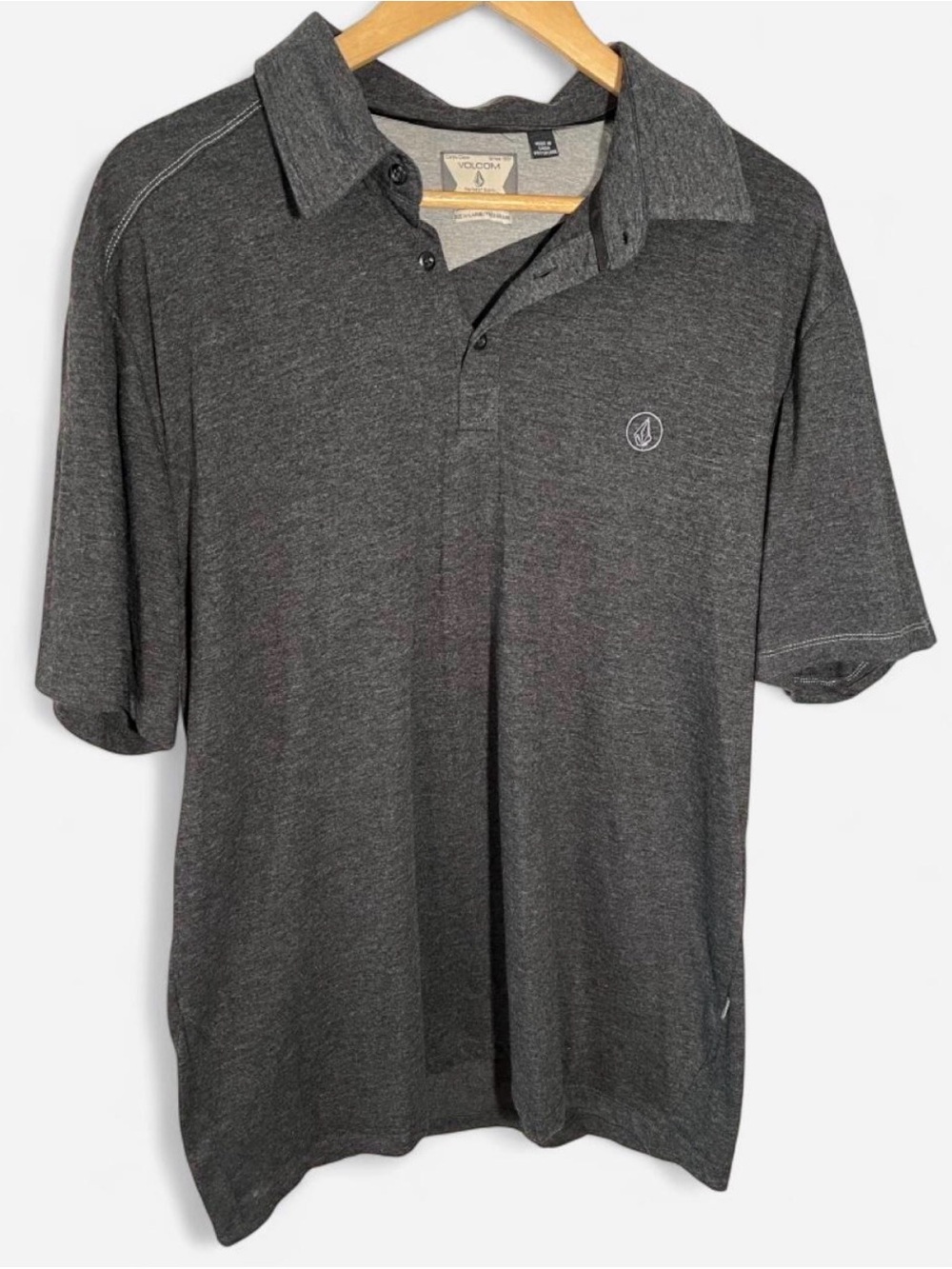 Volcom Men's Charcoal Heather Polo with Logo
